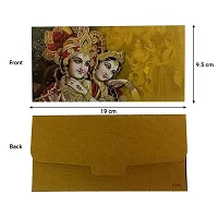 Vanya Creations Paper Printed Velvet Finish Shagun Envelopes for Gifting Sagan Wedding Cash Money, 19 X 9.5 cm, Pack of 10, Dark Yellow Color-thumb1
