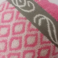 STAMIO Cotton 490 GSM Hand Towel Set (Set of 3, Pink) Jessica Jacquard Border-thumb3