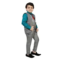 Boys Stylish Partywear 3 Piece Blazer Suit-thumb4