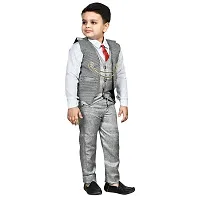 Boys Stylish Partywear 3 Piece Blazer Suit-thumb4