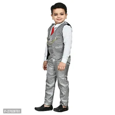 Boys Stylish Partywear 3 Piece Blazer Suit-thumb2