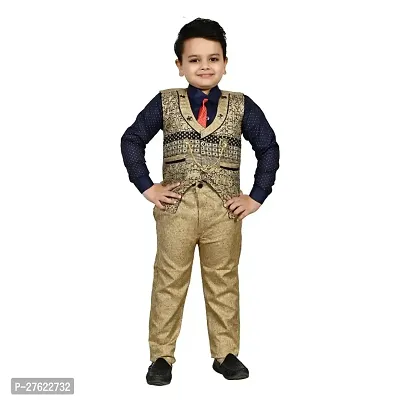 Boys Stylish Partywear 3 Piece Blazer Suit