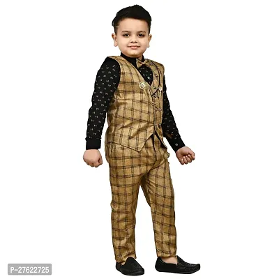 Boys Stylish Partywear 3 Piece Blazer Suit-thumb2