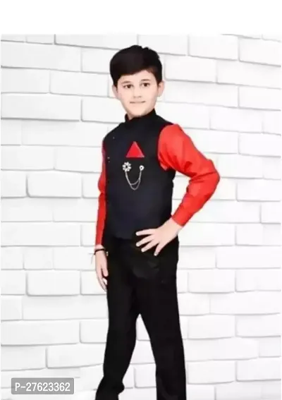 Boys Stylish Partywear 3 Piece Blazer Suit-thumb4