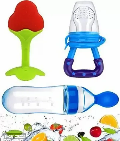 Baby Fruit Nibbler With Fruit Teether And Spoon Feeding Bottle For Feeding Teether And Feeder-thumb0