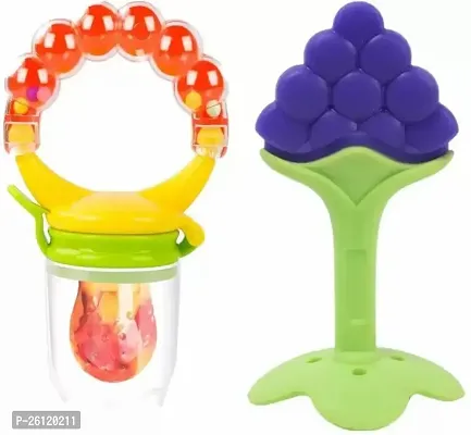 Baby Rattle Nibbler With Fruit Shape Teether For New Born Baby And Infant Teether And Feeder