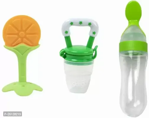 Baby Fruit Tether With Fruit Nibbler And Spoon Feeding Bottle For Feeding Teether And Feeder