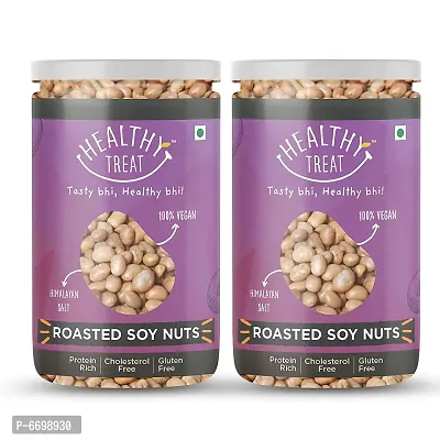 Healthy Treat Roasted Soyabean - Protein Rich, 400 Gm (Pack Of 2-200 Gm Each) I Oil-Free, Roasted, Ready-To-Eat Soya Snack I High In Protein, Fibre  Carbs-thumb0
