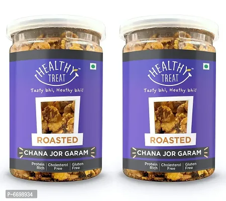 Healthy Treat Roasted Chana Jor Garam Combo 400 Gm ( Pack Of 2 , Each 200 Gm)  Oil-Free I Protein-Rich  Gluten Free  Vegan-thumb0