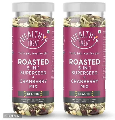 Healthy Treat Roasted 5 In 1 Superseed Mix With Cranberry 300 Gm ( Pack Of 2 , Each 150 Gm )  Immunity Booster Trail Mix  Gluten Free, Vegan