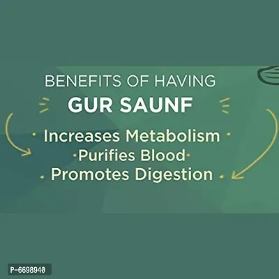 Healthy Treat Gur Saunf 400 Gm (Pack Of 2-200 Gm Each)  Jaggery Saunf / Fennel  Mouth Freshener, Digestive, After-Meal Snack  Vegan, Gluten Free  Preservative Free-thumb4