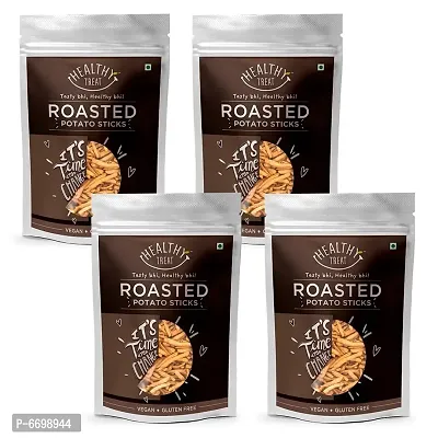 Healthy Treat Roasted Potato Sticks 400 Gm (Pack Of 4, 100 Gm Each)  Gluten Free, Vegan