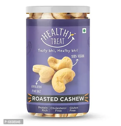Healthy Treat Roasted Cashew, Himalayan Salted (200 Gm)  Low Sodium Lightly Salted Snack Nuts  Premium Grade Cashew Nuts
