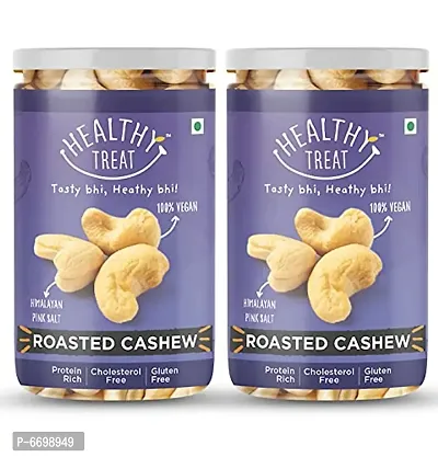 Healthy Treat Roasted Cashew, Himalayan Salted 400 Gm (Pack Of 2-200Gm Each)  Low Sodium Lightly Salted Snack Nuts