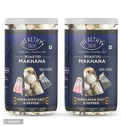 Healthy Treat Roasted Makhana- Himalayan Salt And Black Pepper 140 Gm ( Pack Of 2 - 70 Gm Each )  Gluten Free  Vegan  Healthy Snack