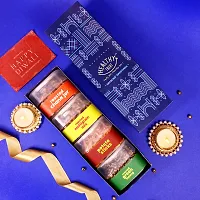 Healthy Treat Savouries Mix Diwali Gift Box Hamper with Diwali Greeting Card | Pack of 4 Healthy Roasted snacks | Diwali Gifts for Family and Friends | Premium Diwali Gift Box-thumb2