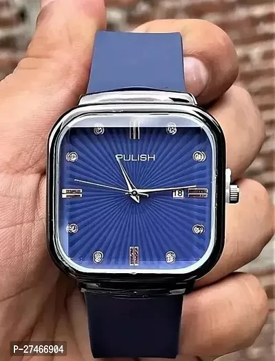 Stylish Blue Rubber Analog Watch For Men