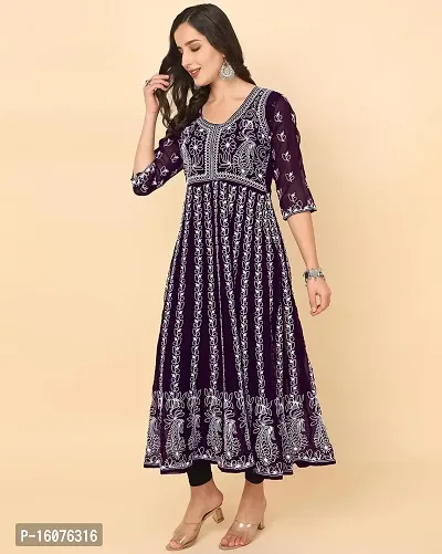 Women Stylish   Embroidered Georgette Kurta-thumb2