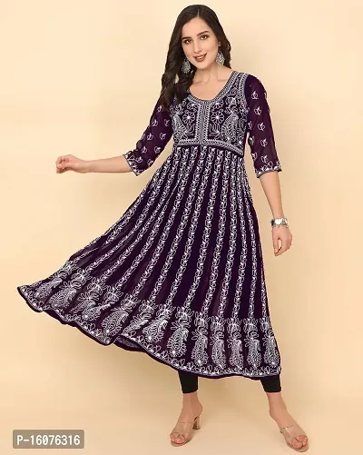 Women Stylish   Embroidered Georgette Kurta