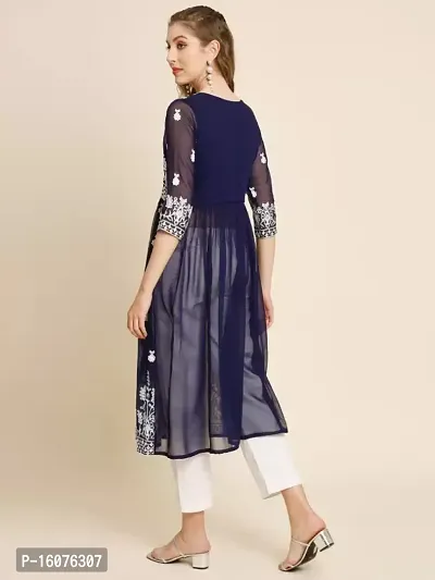 Women Stylish   Embroidered Georgette Kurta-thumb4