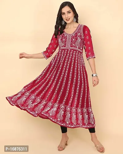 Women Stylish   Embroidered Georgette Kurta