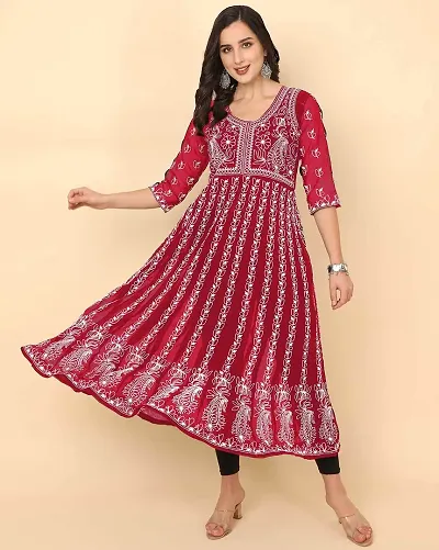 Women Stylish Embroidered Georgette Kurta