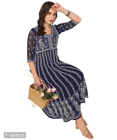 Women Stylish   Embroidered Georgette Kurta-thumb3