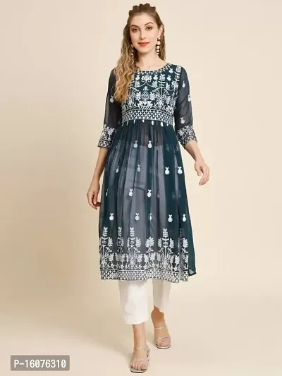 Women Stylish   Embroidered Georgette Kurta