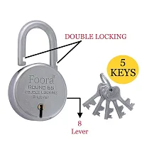 Foora Lock and Key Door Lock for Home Link Round 65mm Lock with 5 Keys Padlock for Shop, Iron gate, Shutter-thumb3