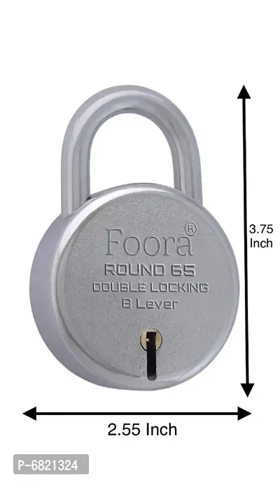 Foora Lock and Key Door Lock for Home Link Round 65mm Lock with 5 Keys Padlock for Shop, Iron gate, Shutter-thumb5