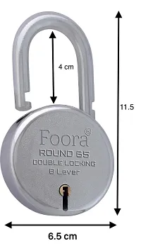 Foora Lock and Key Door Lock for Home Link Round 65mm Lock with 5 Keys Padlock for Shop, Iron gate, Shutter-thumb1