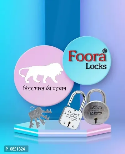 Foora Lock and Key Door Lock for Home Link Round 65mm Lock with 5 Keys Padlock for Shop, Iron gate, Shutter-thumb3