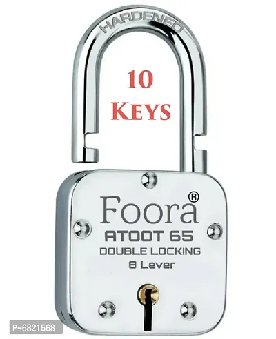 Foora Lock and Key Door Lock for Home Link atoot 65mm Lock with 10 Keys Padlock for Shop, Ir