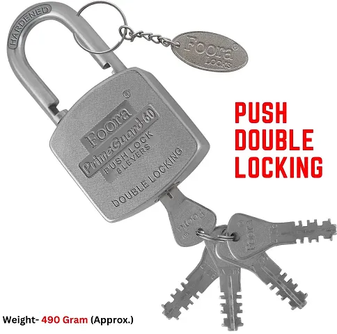 Foora Push Lock and Keys Door Lock for Home 60 Padlock with 5 Keys 8 Lever Double Locking gate