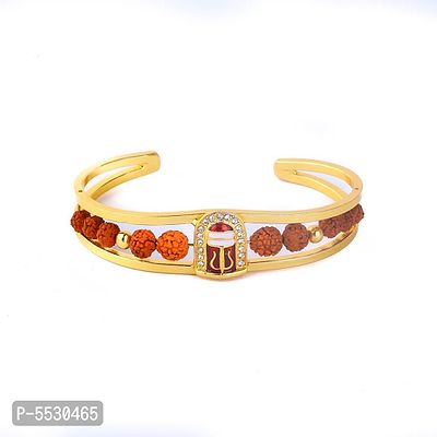 High Quality Gold Plated Brass  Mens Kada (adjustable Size)