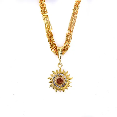 Charming Gold Plated religious Pendant with Chain