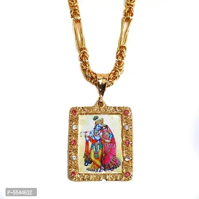 Dipali Radhakrishna Pendant Chain Gold Plated, Necklace For Men/Boys-thumb0