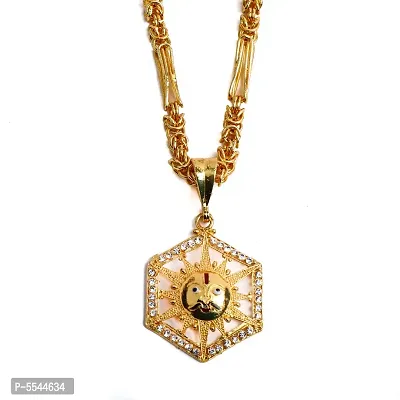 Dipali Suryadev Pendant Chain Gold Plated, Necklace For Men/Boys