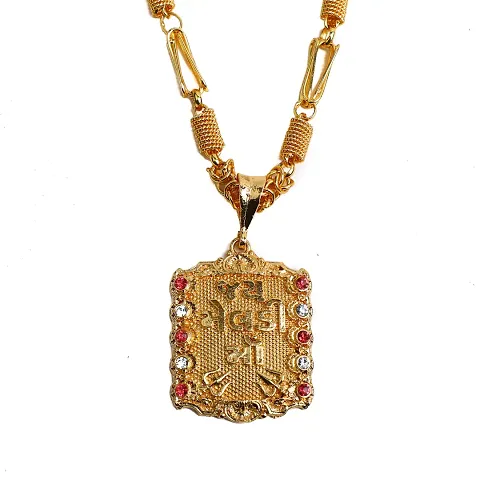 Stainless Steel Square Gold Plated Pendant Chains