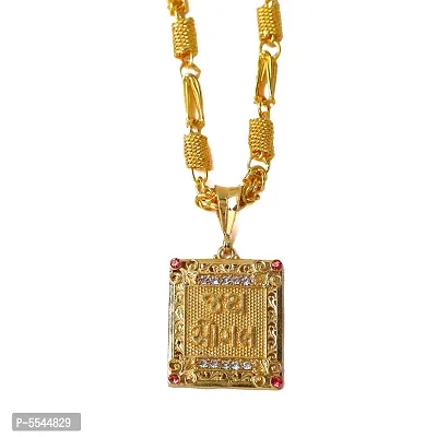 Dipali Stainless Steel Jay Mogal Pendant Chain Gold Plated, Necklace For Men/Boys
