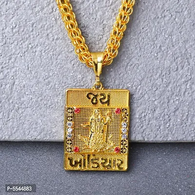 Dipali Jay Khodiyar Pendant,Locket Gold Plated With Chain In God Pendant For Men-thumb0