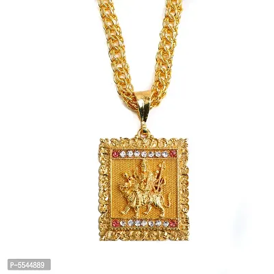 Dipali Jay Ambe Ma Pendant,Locket Gold Plated With Chain In God Pendant For Men