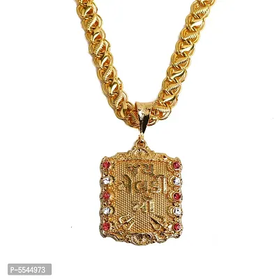 Dipali Stainless Steel Jay Meldi Ma Pendant Chain Gold Plated, Necklace For Men/Boys