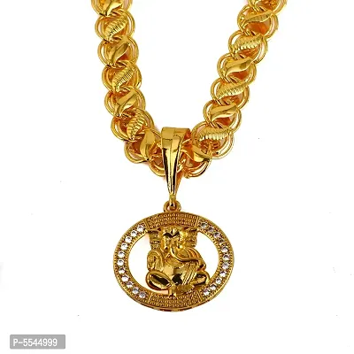 Dipali Ganpati God Pendants For Men Gold Plated Chain Pendant For Men-thumb0