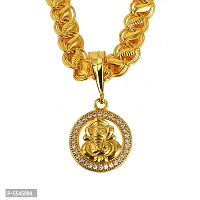 Dipali Ganpati God Pendants For Men Gold Plated Chain Pendant For Men