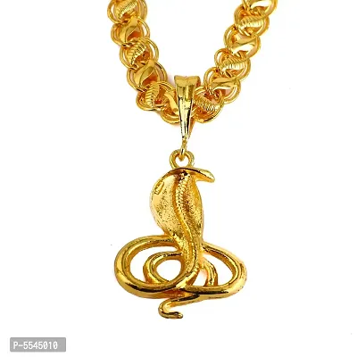 Dipali Jay Nag Devta God Pendants For Men Gold Plated Chain Pendant For Men-thumb0