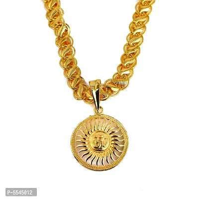 Dipali Om God Gold Plated Chain Pendant For Men