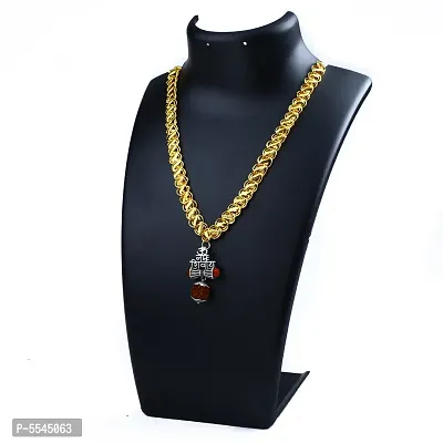 Dipali Om Namh Sivay God Pendants For Men Gold Plated Chain Pendant For Men-thumb0