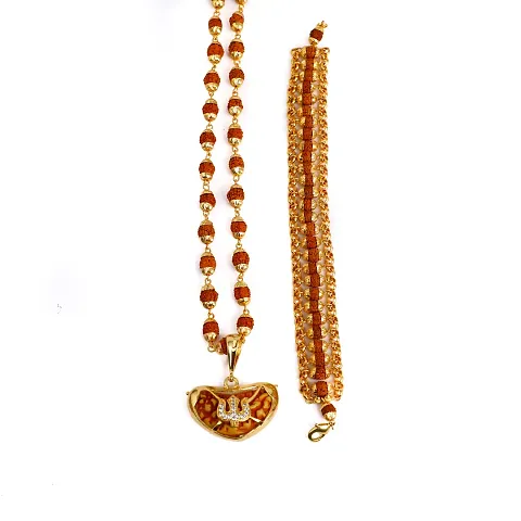 Panchmukhi Rudraksha Mala And Bracelet For Men