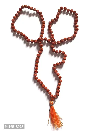 CHEZEL Lab Certified 5 Mukhi Rudraksha Mala japa mala (108+1) Nepal Bead Unisex Neckwear (6mm)-thumb2